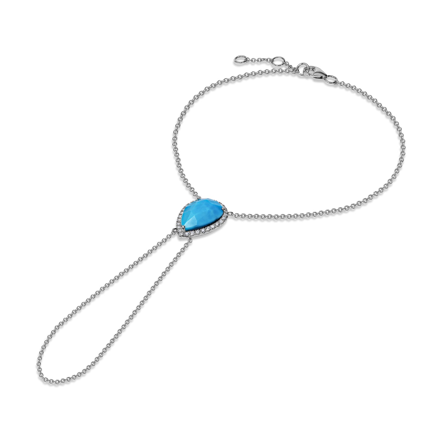 Turquoise Teardrop Hand Chain