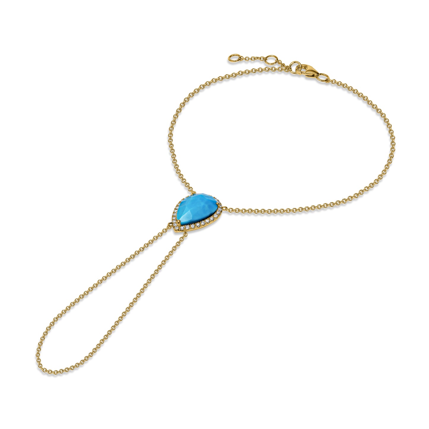 Turquoise Teardrop Hand Chain