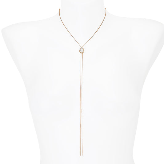 The Embrace Pear Diamond Lariat Necklace