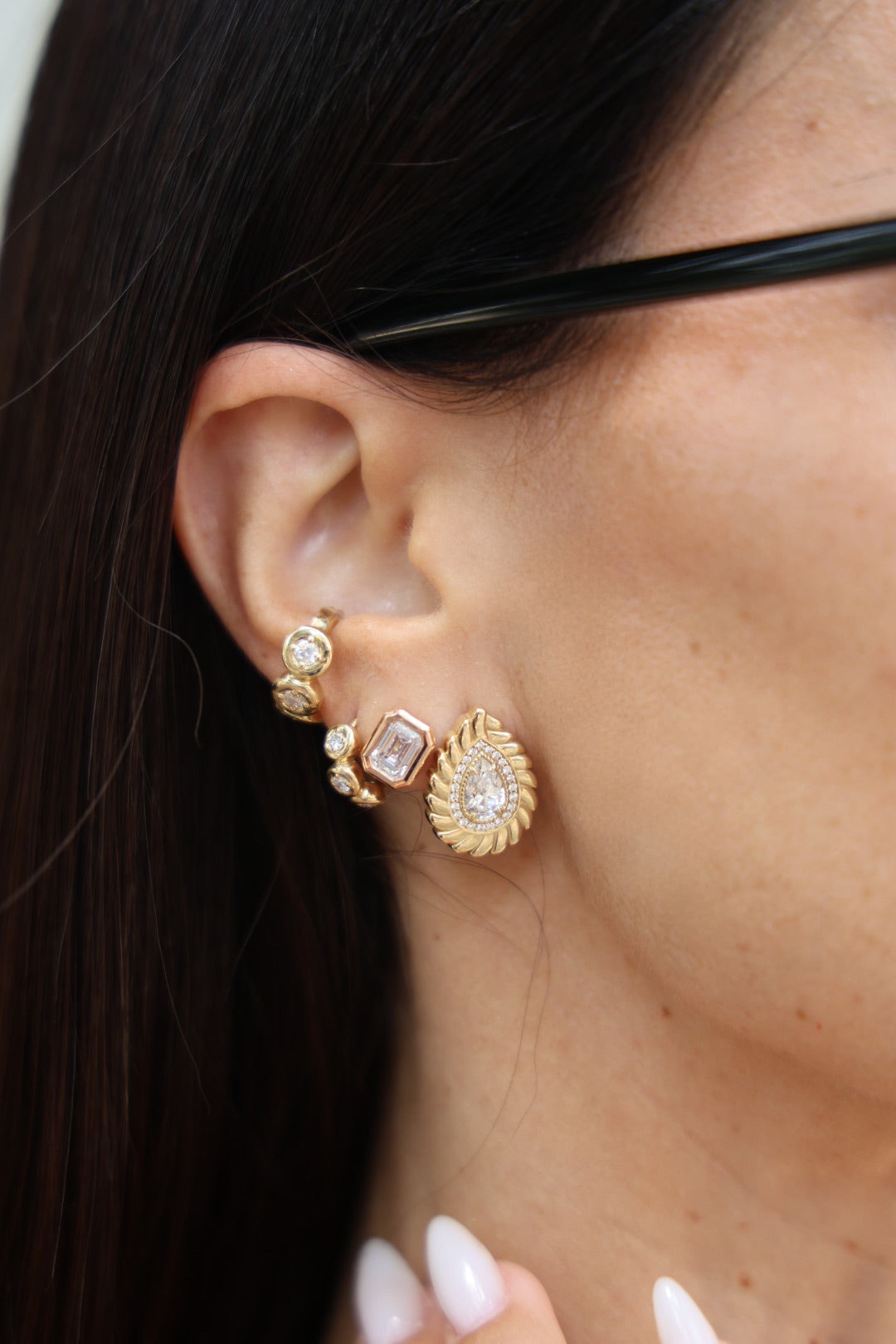 Emerald-Cut Diamond Single Stud