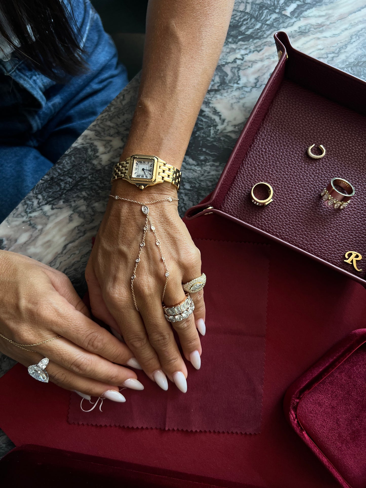 Marquise Diamond Wide Band