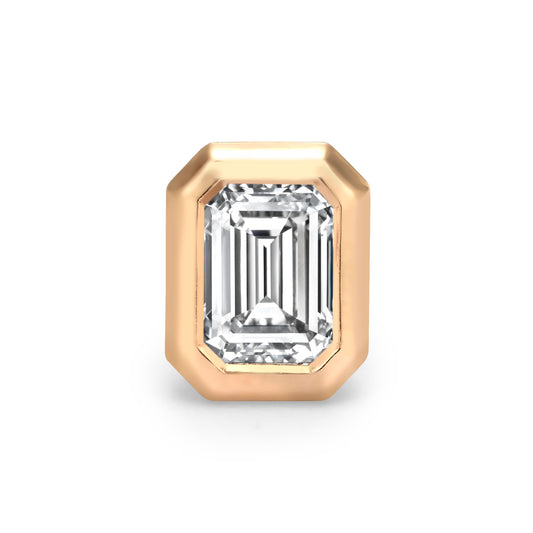 Emerald-Cut Diamond Single Stud
