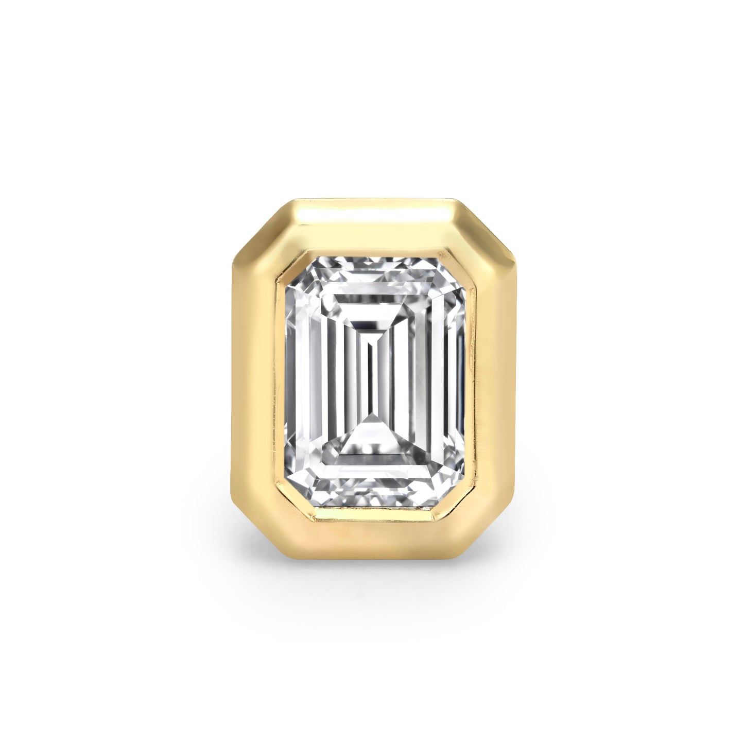 Emerald-Cut Diamond Single Stud