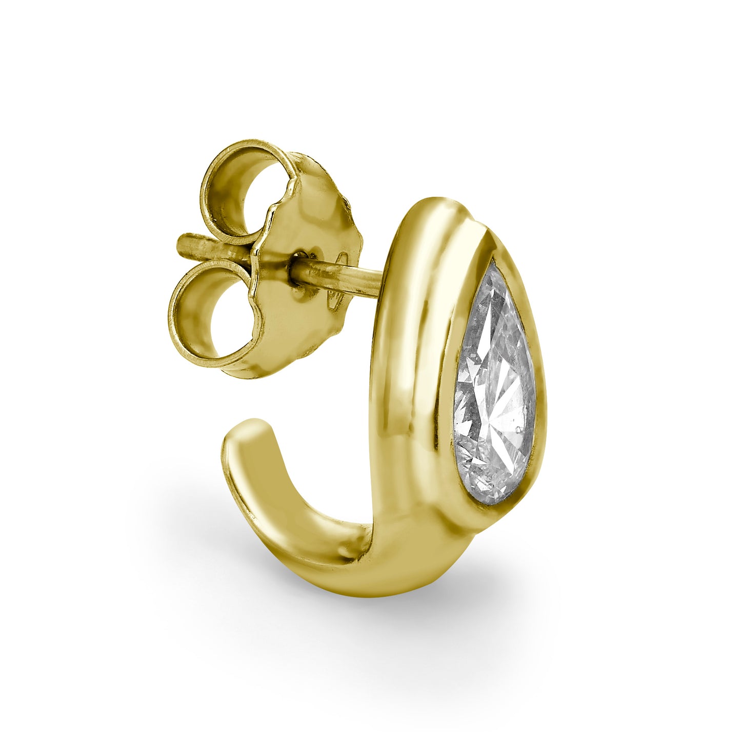 Pear-Cut Diamond Single Hugging Stud