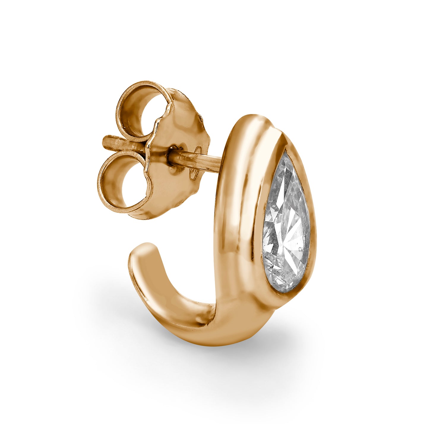 Pear-Cut Diamond Single Hugging Stud