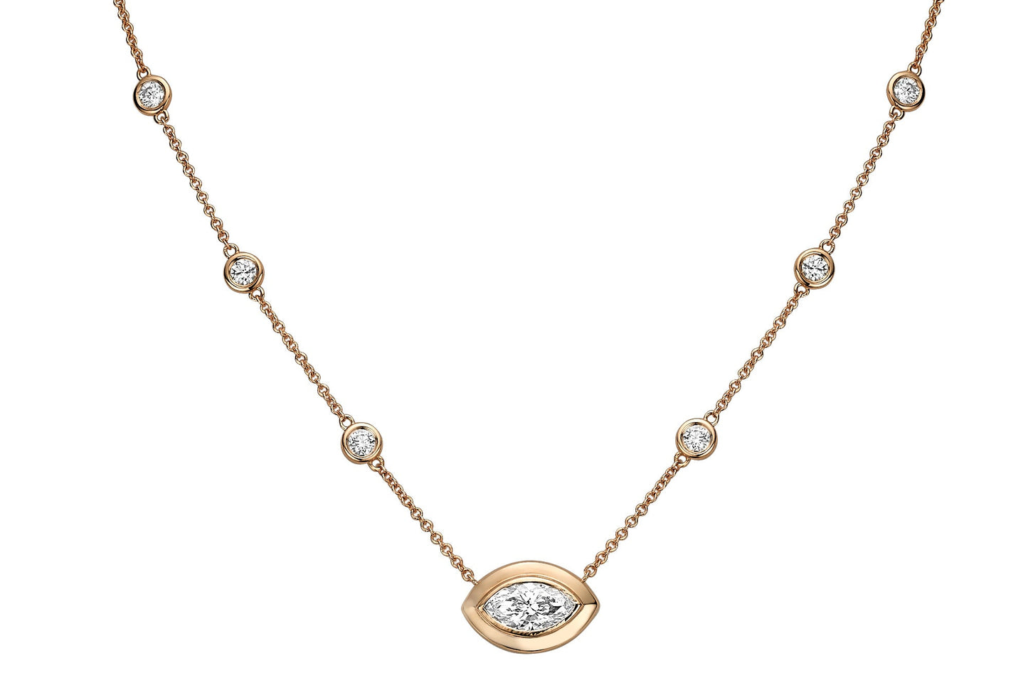 Marquise Diamond Evil Eye Necklace