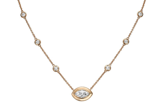Marquise Diamond Evil Eye Necklace