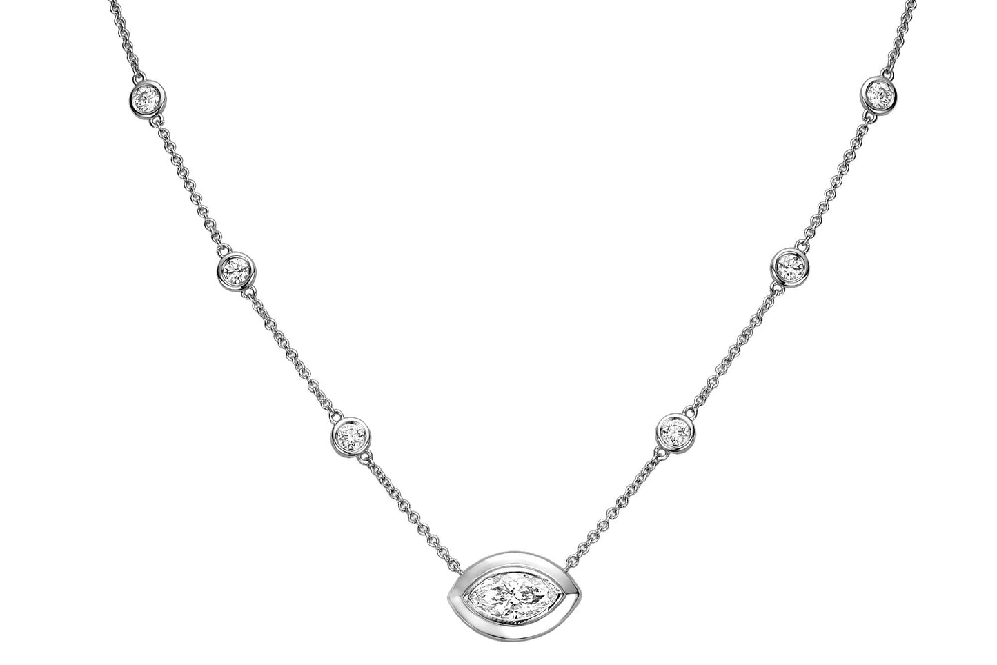 Marquise Diamond Evil Eye Necklace