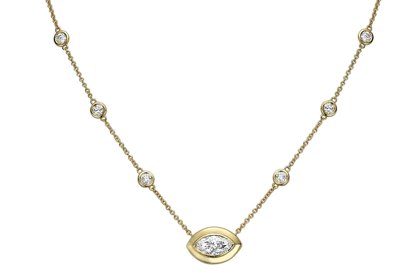 Marquise Diamond Evil Eye Necklace