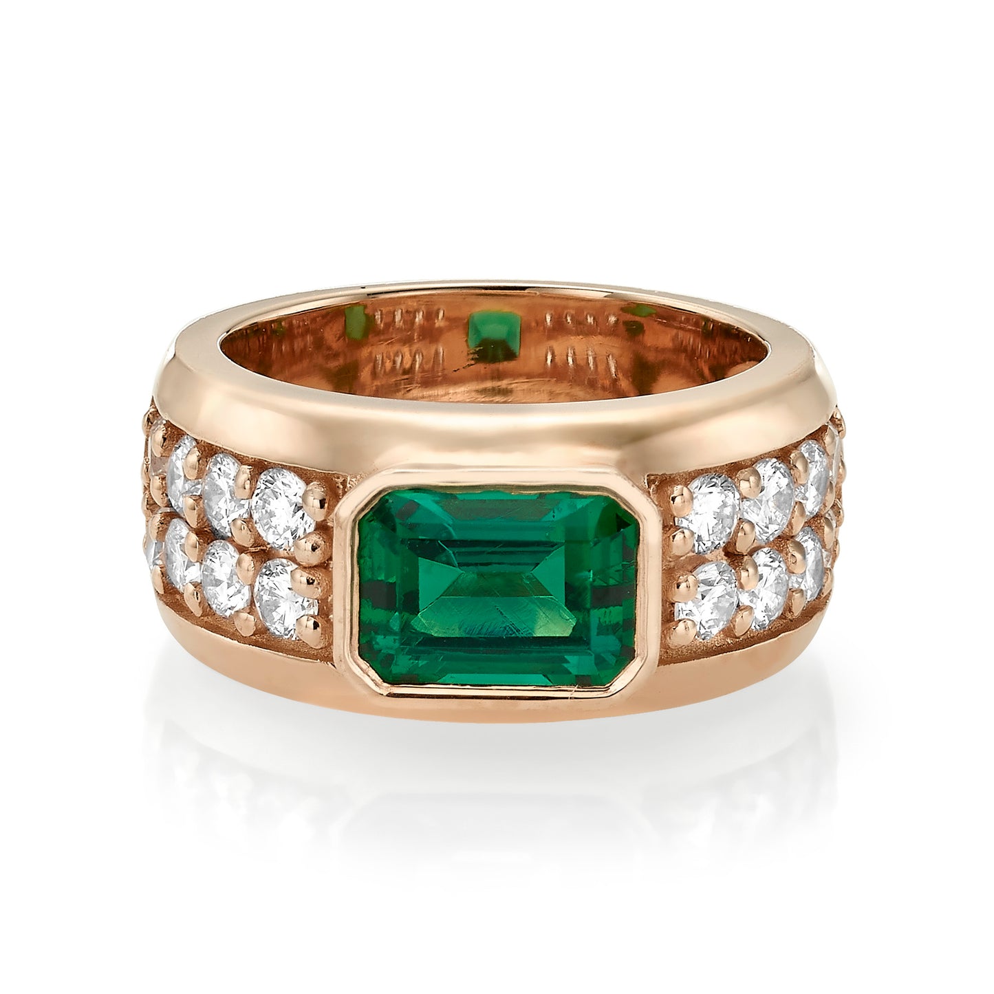 Emerald Halo Ring