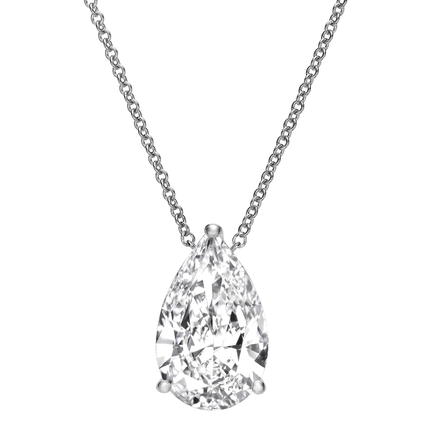 Pear Diamond Solitaire Necklace