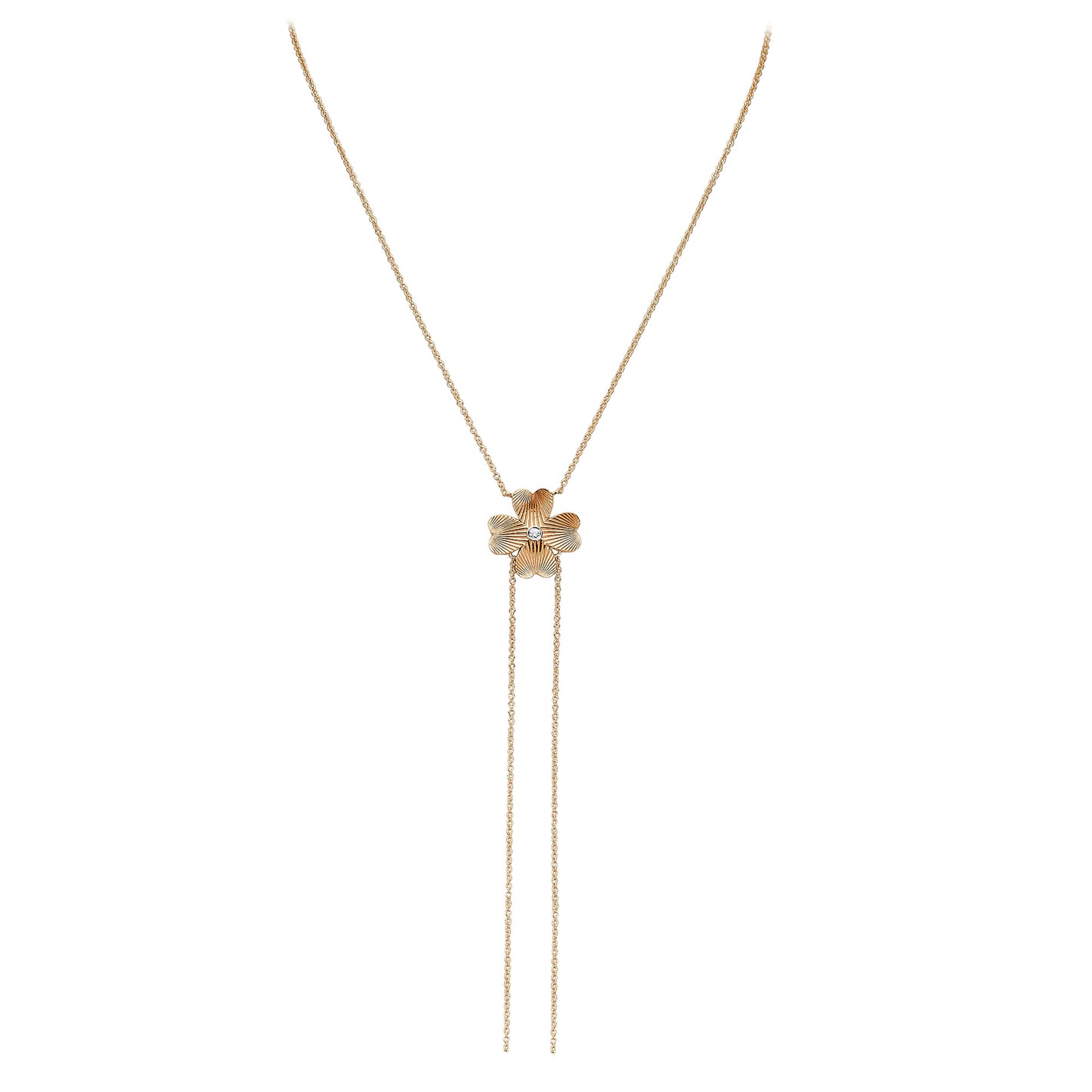 Golden Clover Lariat Necklace