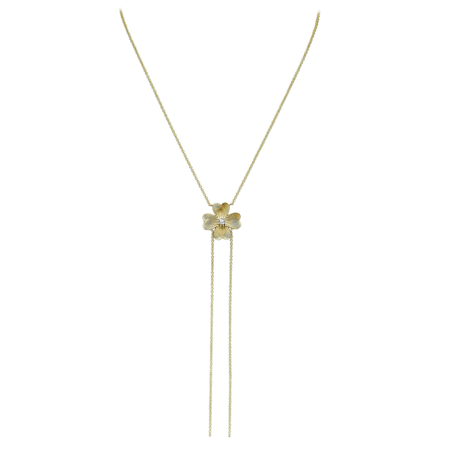 Golden Clover Lariat Necklace