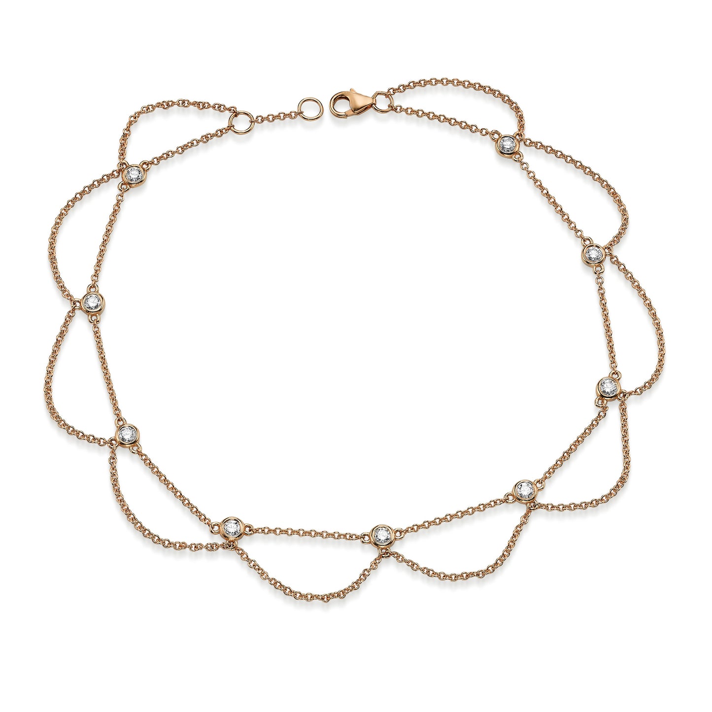 Diamond Station Gold Anklet