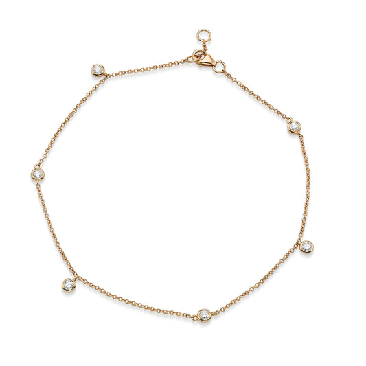 Diamond Bezel Station Anklet