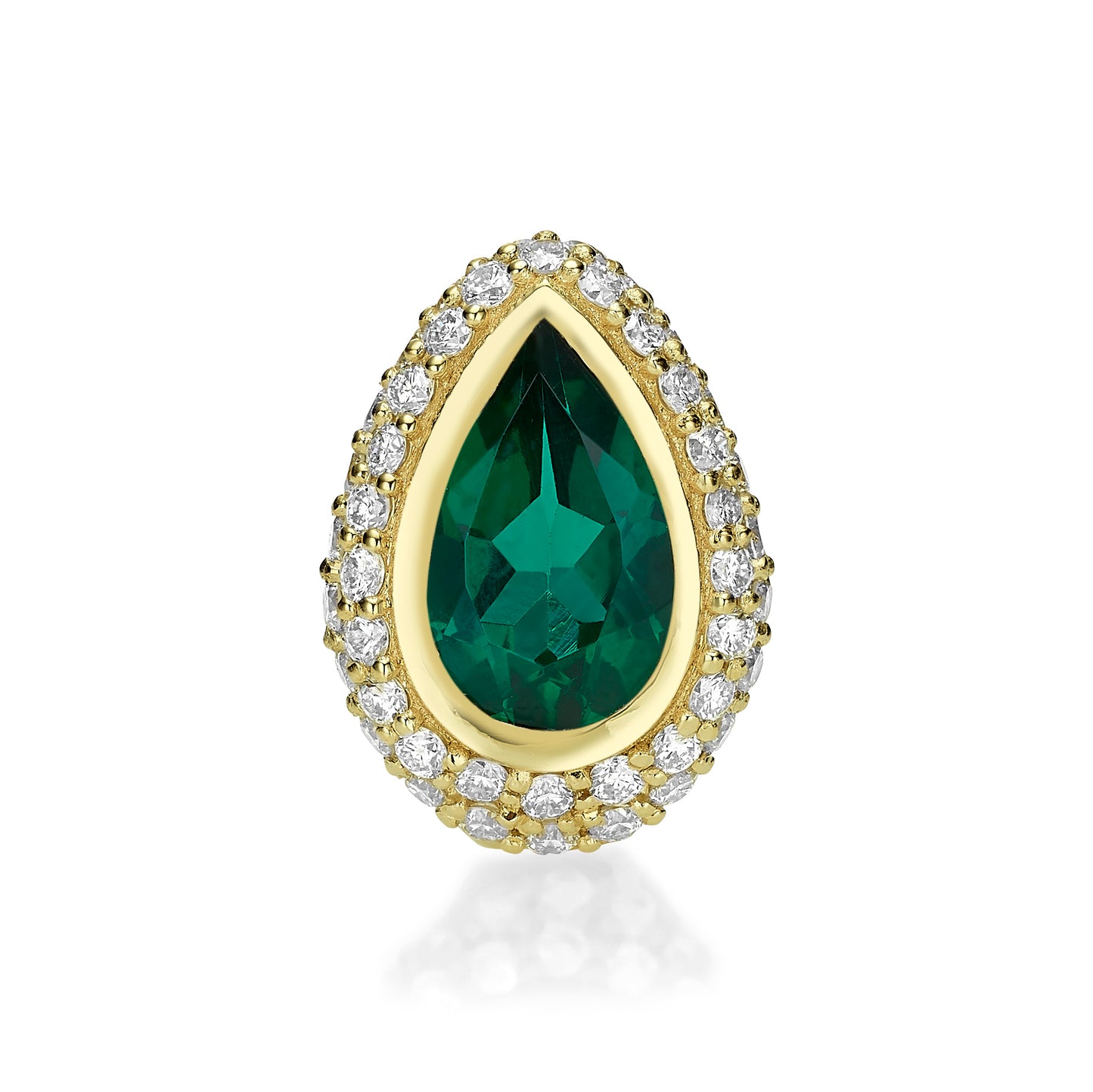 Pear Halo Emerald Stud