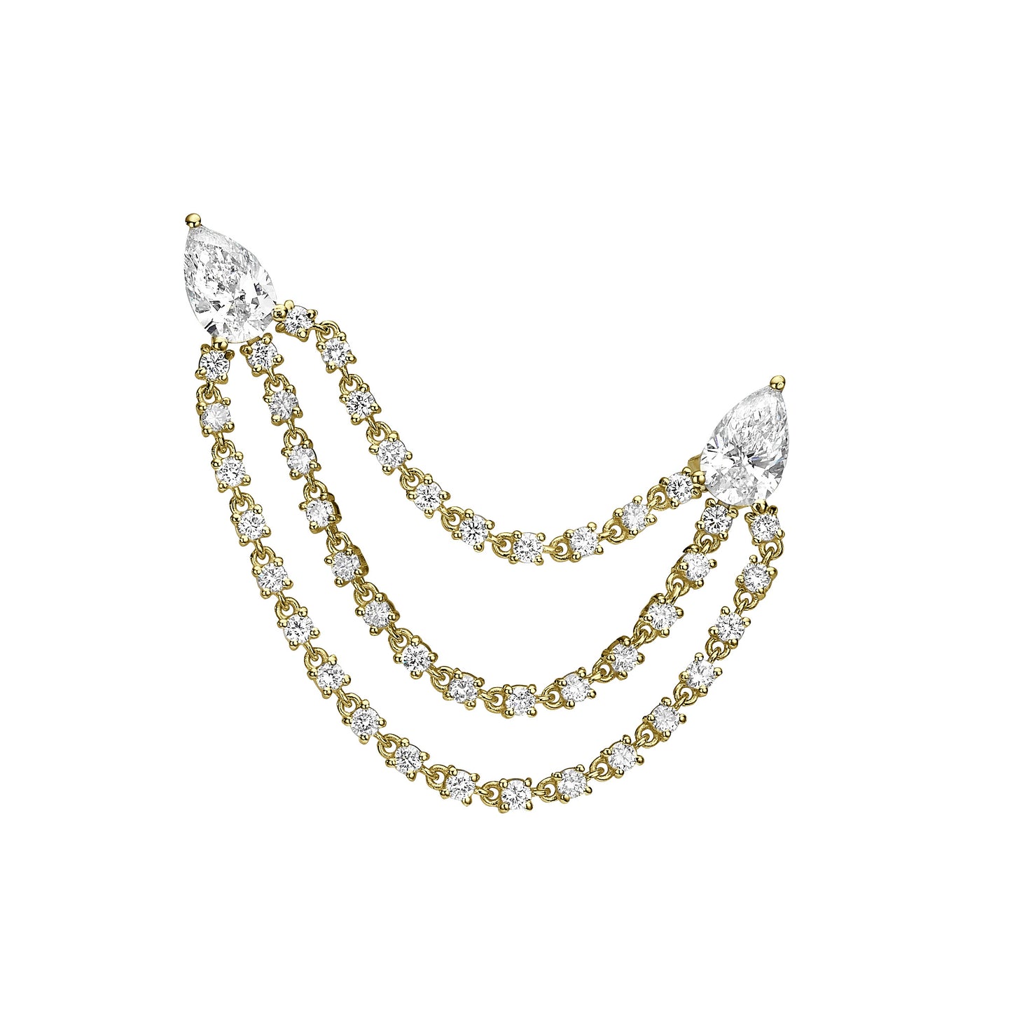 Diamond Draped Chain Earring