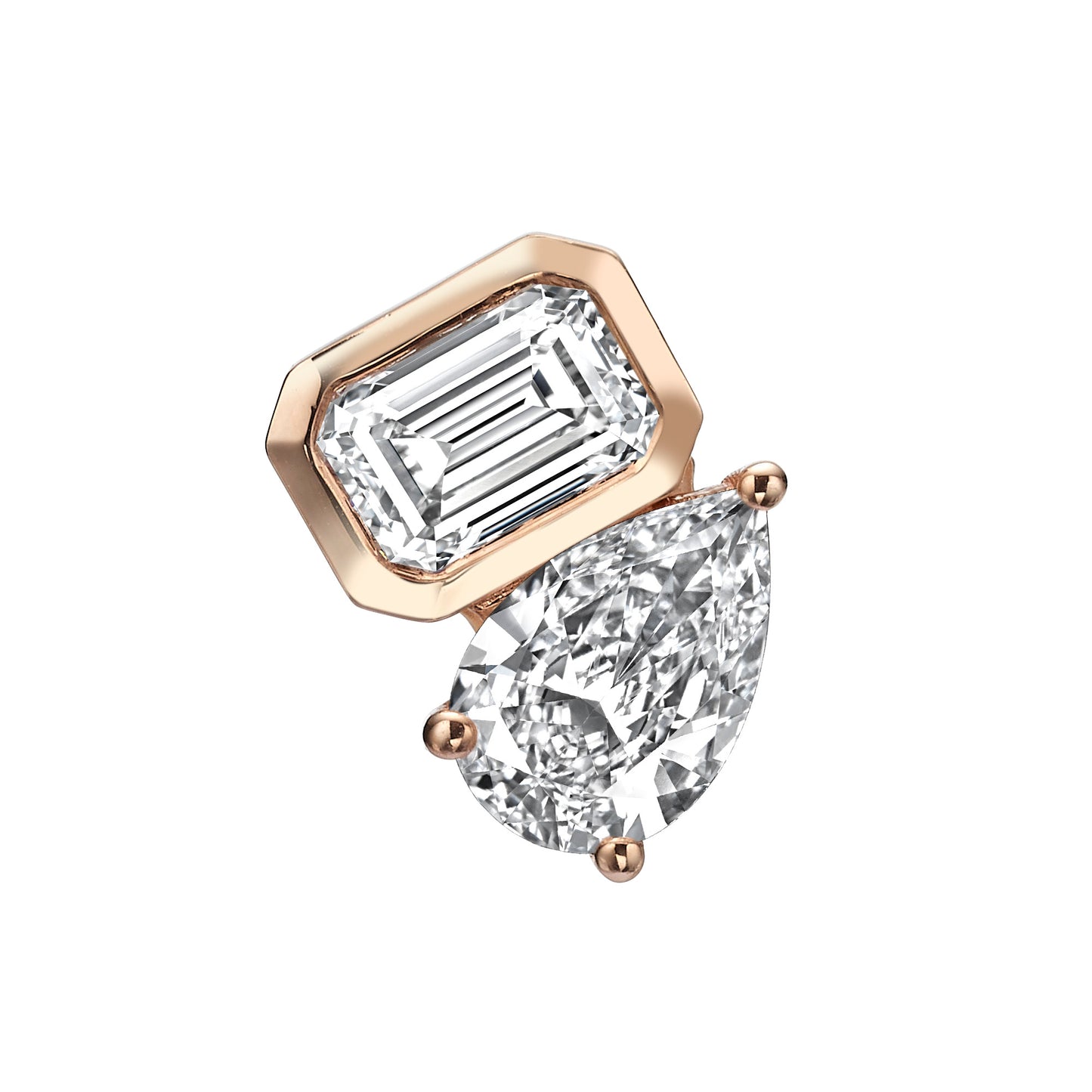 Duo Stone Stud Earrings