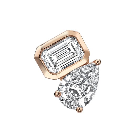 Duo Stone Stud Earrings