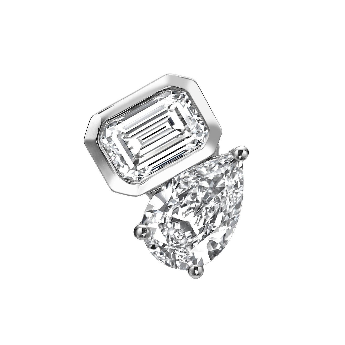 Duo Stone Stud Earrings