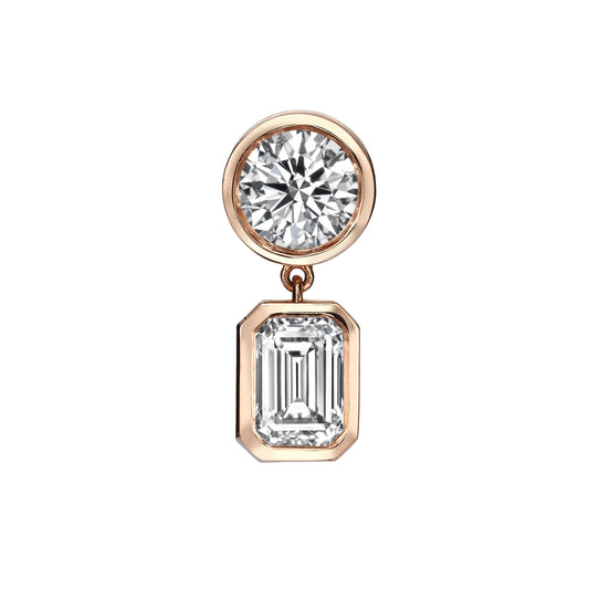 Round & Emerald Cascade Earring