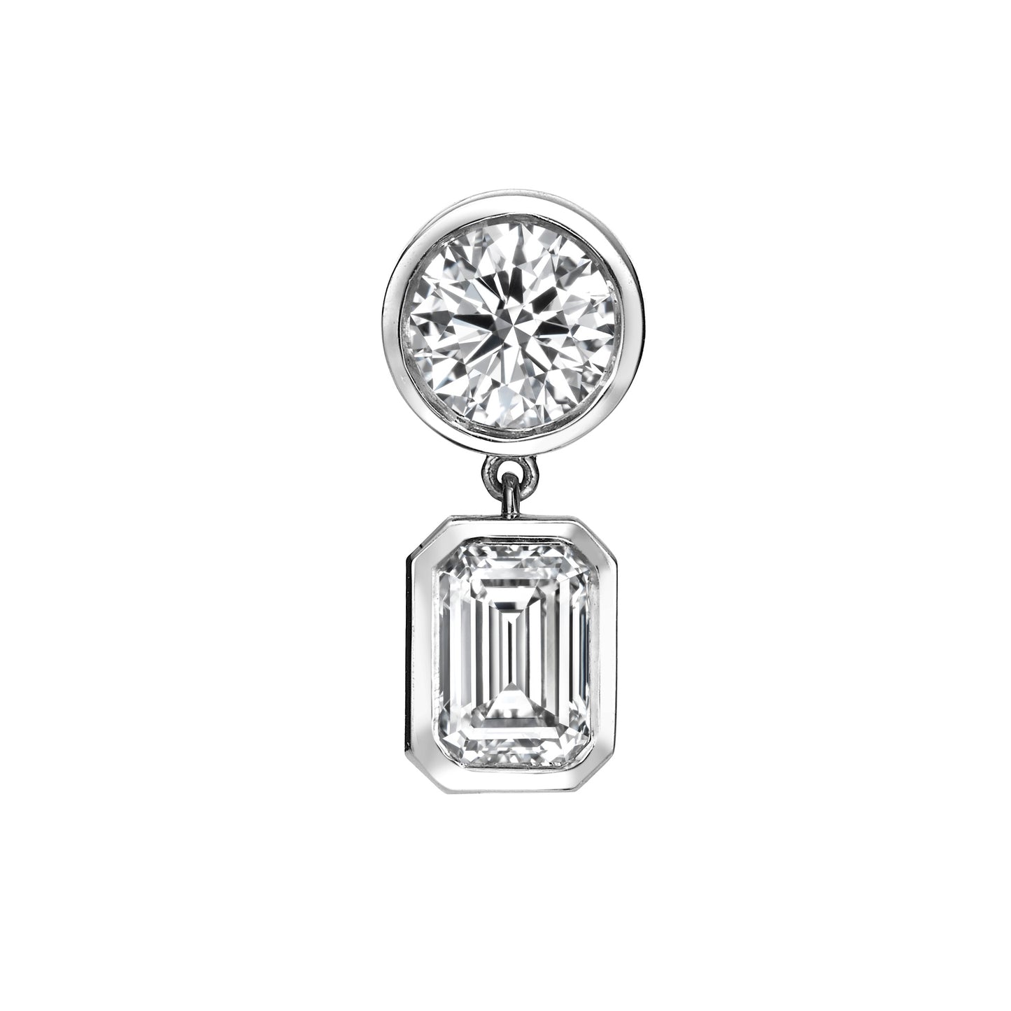 Round & Emerald Cascade Earring