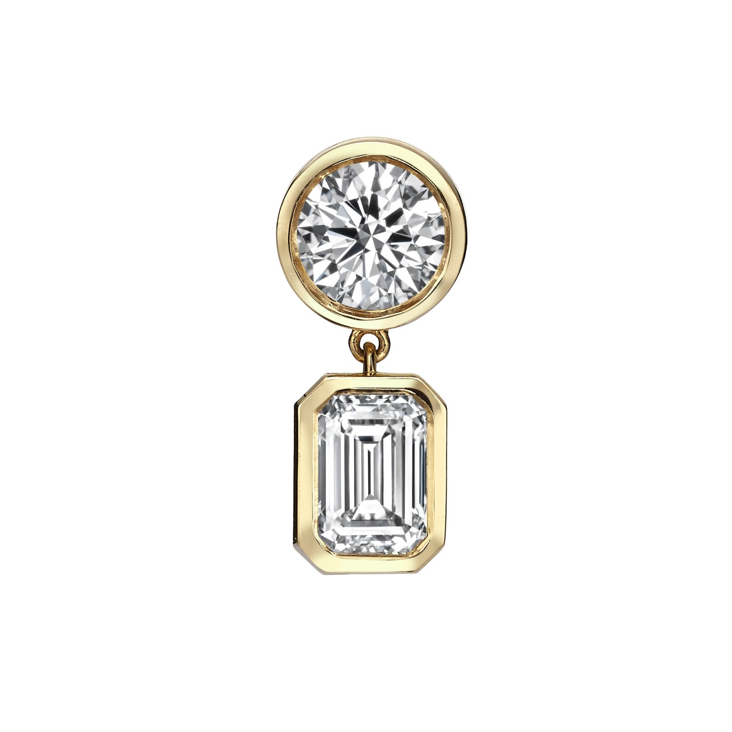 Round & Emerald Cascade Earring