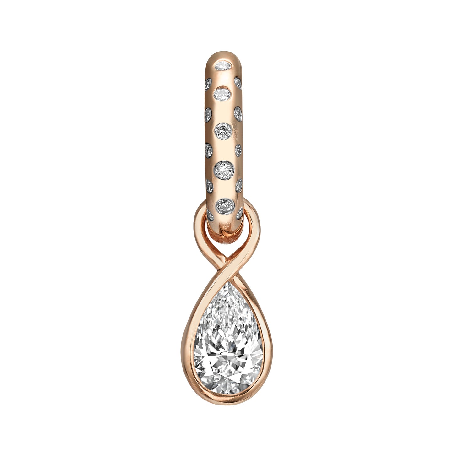Pavé Hoop Pear Drop Earring
