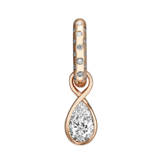 Pavé Hoop Pear Drop Earring