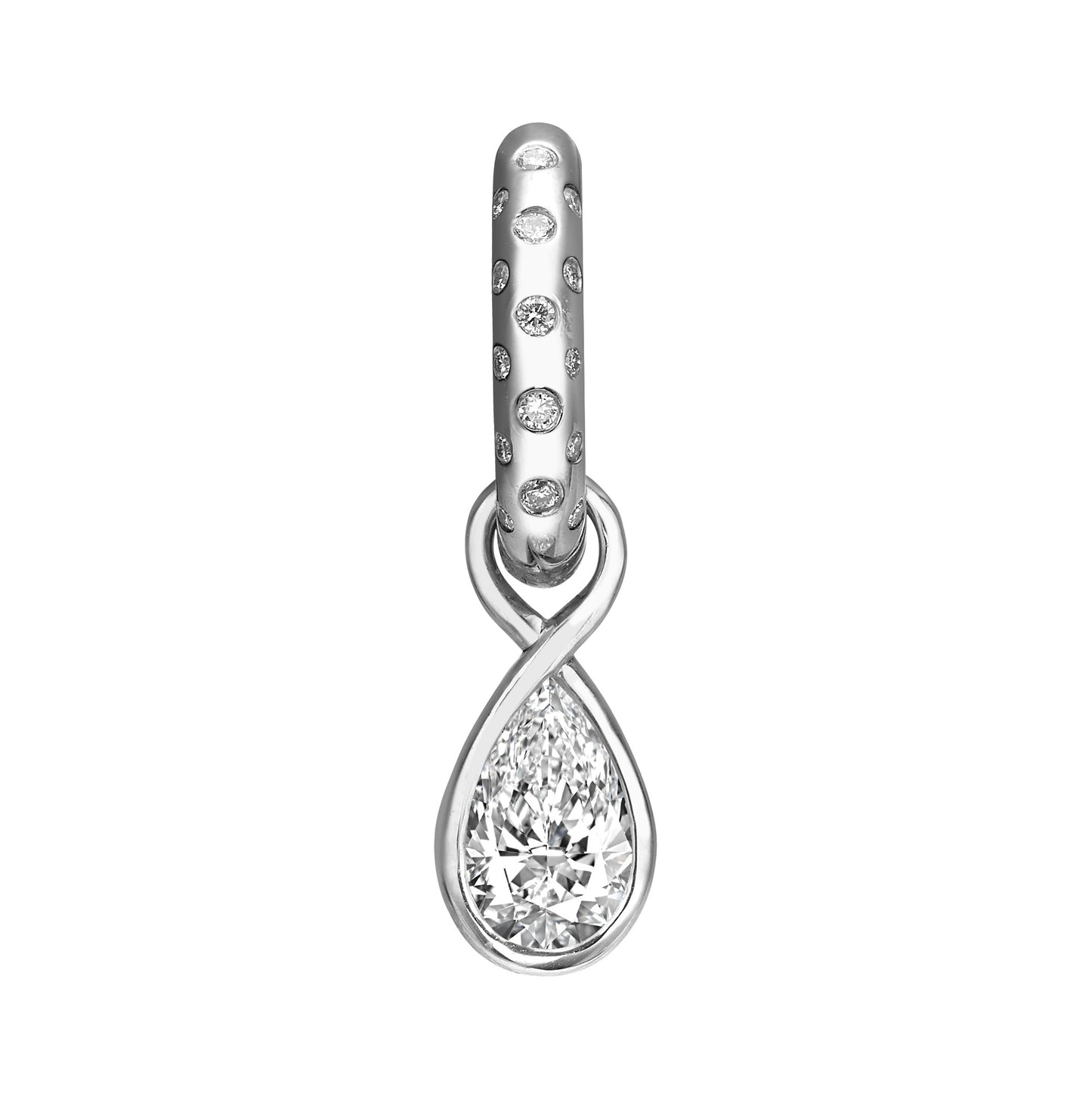 Pavé Hoop Pear Drop Earring