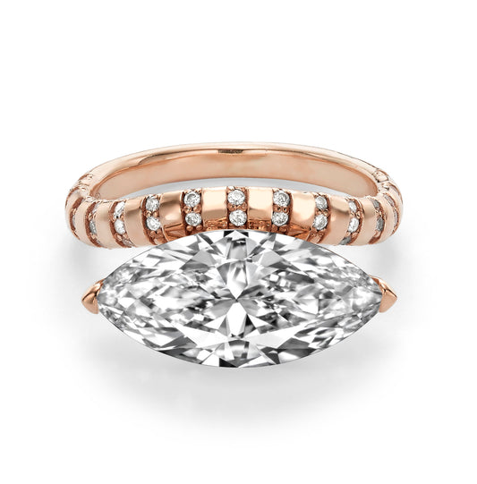 East-West Marquise Pavé Ring