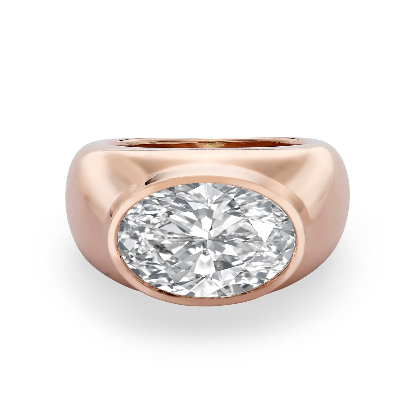 Oval Diamond Dome Ring