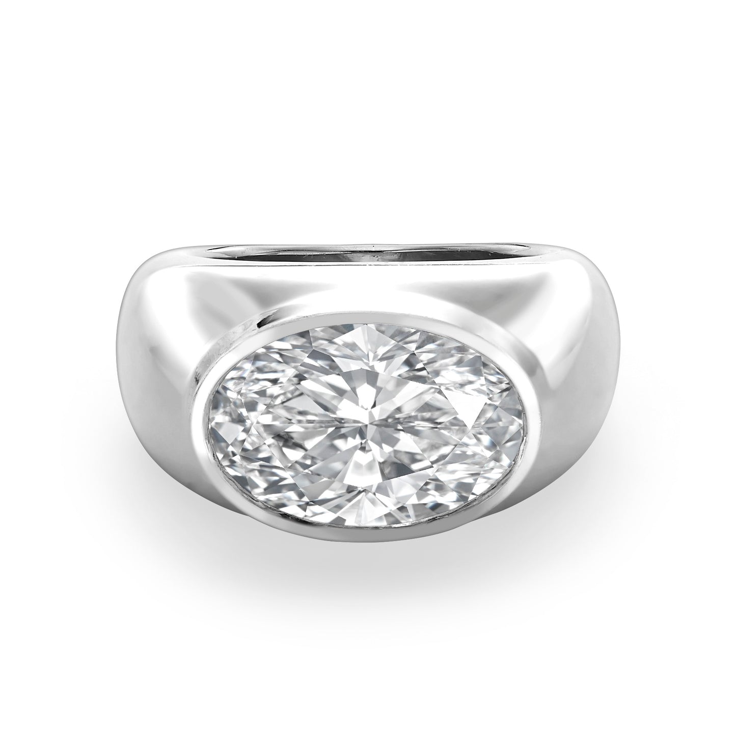 Oval Diamond Dome Ring