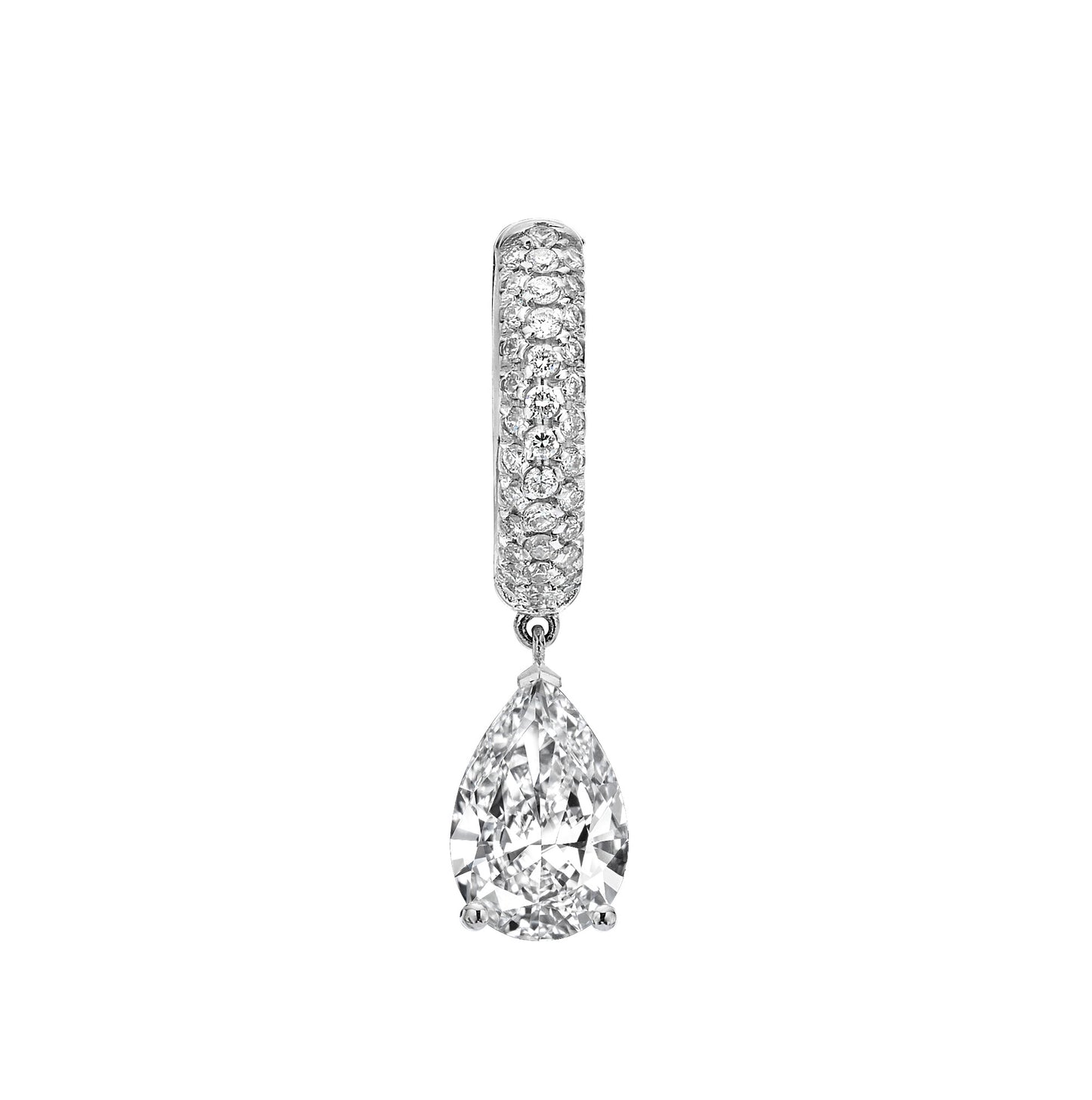 Diamond Huggie Teardrop Dangle