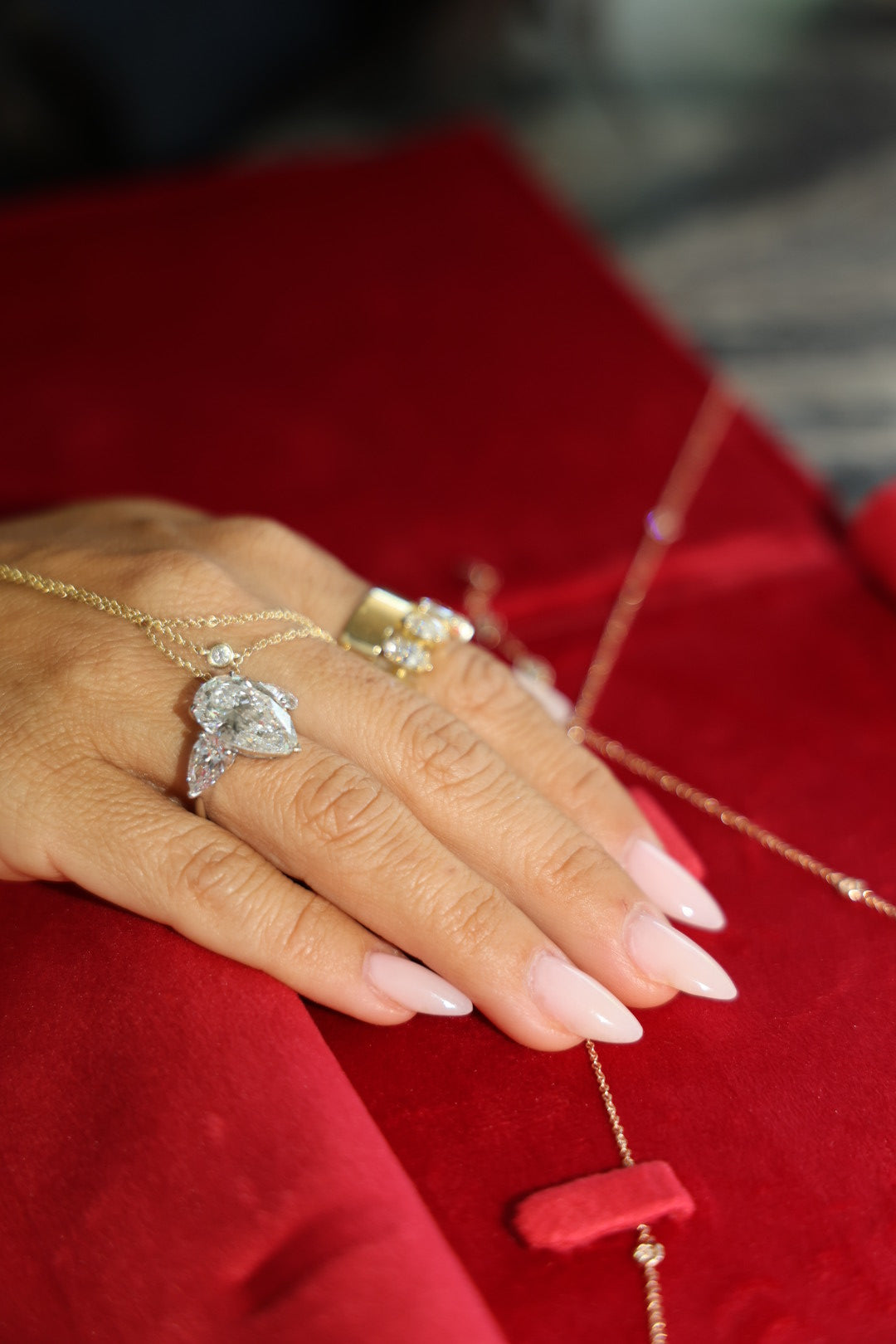 Pear Trio Diamond Ring