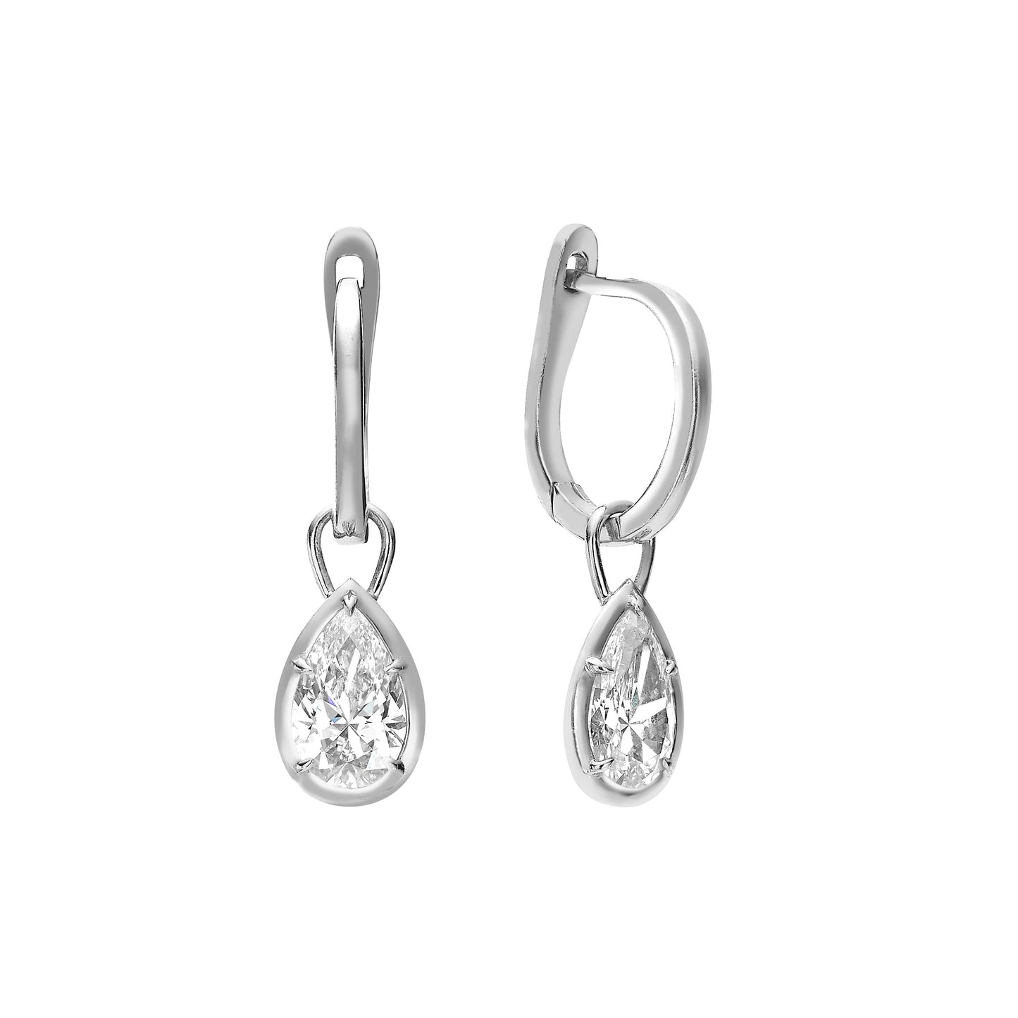 The Dainty Drop Pear Diamond Earrings