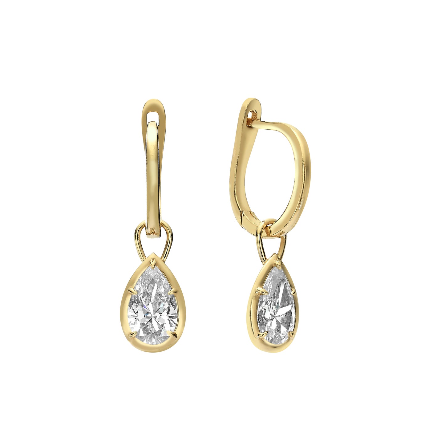 The Dainty Drop Pear Diamond Earrings