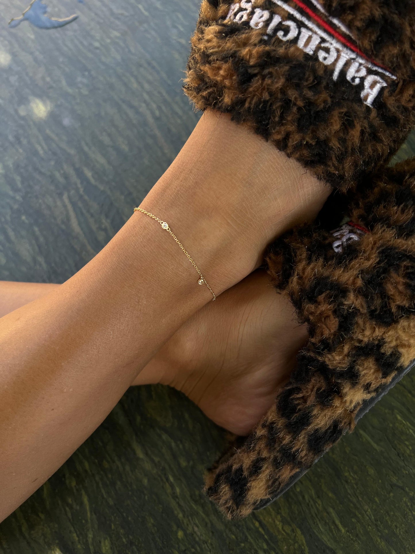 Diamond Bezel Station Anklet